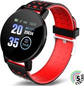 Ynona® Sports Products Smartwatch Oem 119 Plus - Horloge - Dames & Heren - Sporthorloge - 5 Kleuren - Bluetooth - Rood