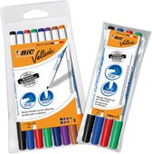 BIC Velleda Whiteboard Stiften voor Whiteboards en Wisbordjes - medium punt (2.8 mm) - Diverse Kleuren - Pak van 8+4