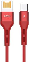 TOTUDESIGN BTA-028 Soft Series 3A Type-C / USB-C siliconen oplaadkabel, lengte: 1m (rood)