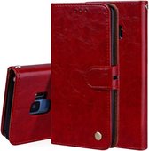 Voor Galaxy S9 Oil Wax Texture Horizontal Flip lederen tas met houder & kaartsleuven & portemonnee (rood)