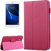 Voor Galaxy Tab A 7.0 / T280 Litchi Texture Magnetische Horizontale Flip Leren Case met Houder (Magenta)
