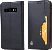 Kneed Skin Texture Horizontale Flip Leren Case voor Galaxy S10 +, met Fotolijst & Houder & Kaartsleuven & Portemonnee (Zwart)