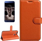 Voor Huawei Honor V9 / V8 Pro Litchi Texture Horizontaal Flip Leren Case met Magnetische Gesp & Houder & Kaartsleuven & Portemonnee (Bruin)
