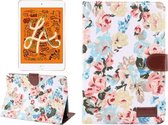 Horizontale Flip Floral stoffen lederen tas voor iPad Mini 2019 / iPad Mini 4, met houder & slaap / wekfunctie & portemonnee (wit)