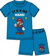 Super Mario pyjama - blauw - Maat 116 / 6 jaar