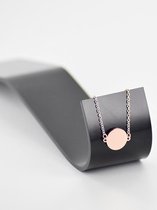 Armbandje rond plaatje rose kleur