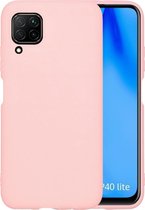 Huawei P40 Lite hoesje roze siliconen case hoes cover hoesjes