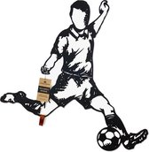 FootballDesign DESPELER. - 82 x 80 cm - Black | Wanddecoratie Voetbal