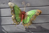 Grand papillon, vert, en métal