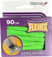 Elastiek-schoenveters Flexies neon groen 90 cm lang 7mm breed High Quality