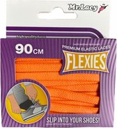 Elastiek-schoenveters Flexies helder oranje 90 cm lang 7mm breed High Quality