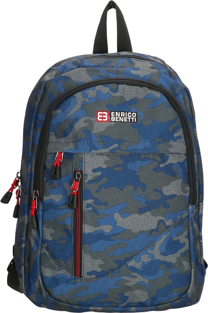 Enrico Benetti CAMOUFLAGE Blauw Kinder Rugtas Rugzak 5-10 jaar Trendy