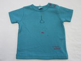 petit bateau , jongens, t-shirt kortem ouw , turquoise , douche , 12 maand 74