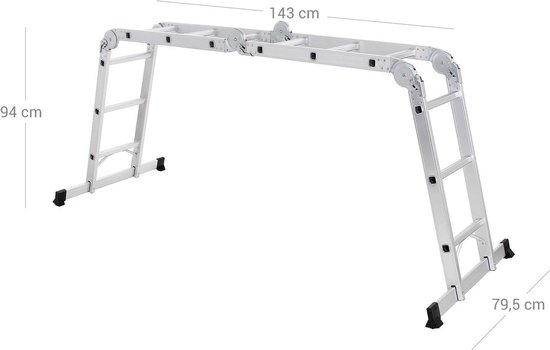 ladder, multifunctionele ladder, aluminium ladder, 3,5 m huishoudladder,  belastbaar... | bol.com