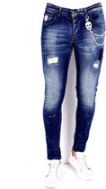 Exclusieve Jeans met Verfspatten Heren - 1010 - Blauw