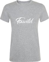 Foxwild Dames t-shirt  | Massa is kassa | ik word er foxwild van | tshirt | Grijs