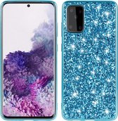 Voor Huawei P40 glitter poeder schokbestendig TPU beschermhoes (blauw)