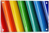 Tuinposter – Gekleurd Waskrijt - 60x40cm Foto op Tuinposter  (wanddecoratie voor buiten en binnen)