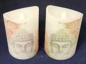 Boeddha-kaars-ledkaars-sfeerverlichting, ( per 2 stuks )