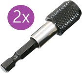 Set van 2  Bithouder met Lock - Verlengstuk bit - 1/4'' en 6,35 mm - voor Schroefboormachine