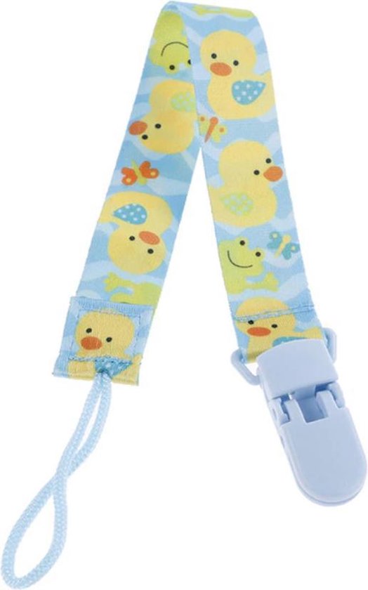 Foto: Speenclip speenhouder speenketting speenkoord kraamcadeau dieren eendjes eendje blauw jongetje meisje jongen meisje schattig baby