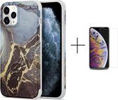 Luxe marmer hoesje voor Apple iPhone 12 | Marmerprint | Back Cover + 1x screen protector