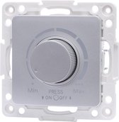LED Dimmer - Aigi Jura - Inbouw - Vierkant - Kunststof - Enkel Knop - 3-100W - Zilver - BSE