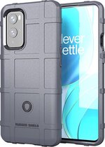 OnePlus 9 hoesje - Rugged Shield TPU Gelcase - Grijs - GSM Hoesje - Telefoonhoesje Geschikt Voor: OnePlus 9