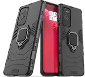 OnePlus 9 Pro hoesje - MobyDefend Dubbelgelaagde Pantsercase Met Standaard - Zwart - GSM Hoesje - Telefoonhoesje Geschikt Voor: OnePlus 9 Pro