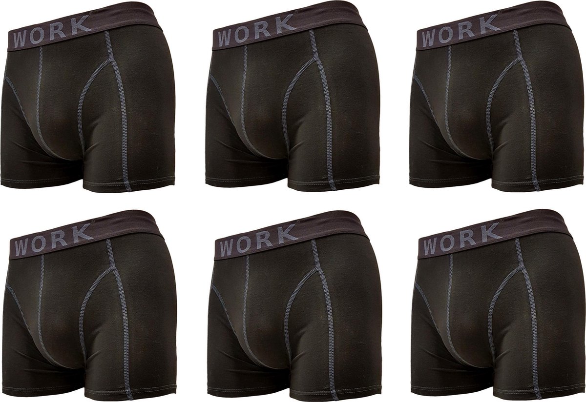 Work 6P Katoenen Boxershorts - Maat - L