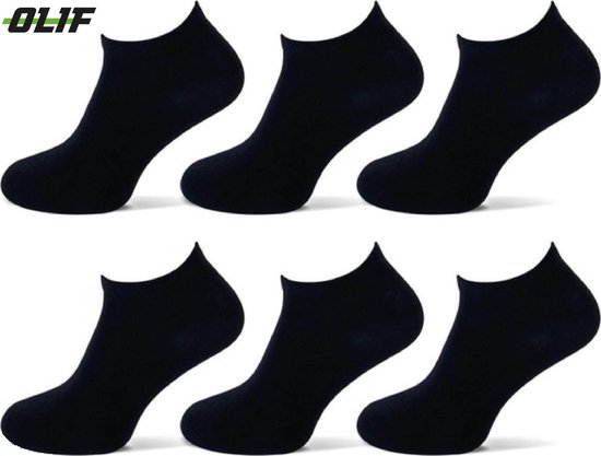 Enkelsokken - Sneakersokken - Katoen - Multipack Platte naad - 10 Paar - Zwart - Maat 43-46