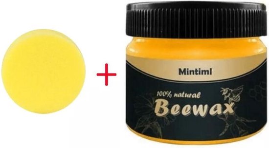 Beewax™ Meubelwax + spons - Natuurlijke Bijenwas Pot 80 gr - Geurloos - Complete Oplossing - Meubelen Hout Care - Meubels Poetsmiddel - Wax Bijen - Waterafstotend - BeesWax