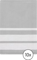 EM Kitchen Theedoek Gestreept Lichtgrijs 50x70cm - 10 stuks
