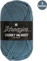 Scheepjes Chunky Monkey 5 x 100g - air force blue (1302) - blauw - acryl garen voor pendikte 5mm