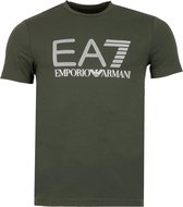 EA7 EA7 Train Visibility T-shirt - Mannen - donkergroen - wit