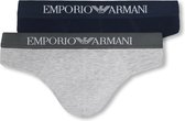 Emporio Armani Brief Slip 2-pack Sportonderbroek casual - Maat XL  - Mannen - navy/grijs