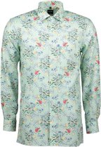 OLYMP Modern Fit overhemd - groen bloem dessin - Strijkvrij - Boordmaat: 39