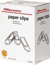 Office Depot Paperclips 30 mm Zilver 1000 Stuks