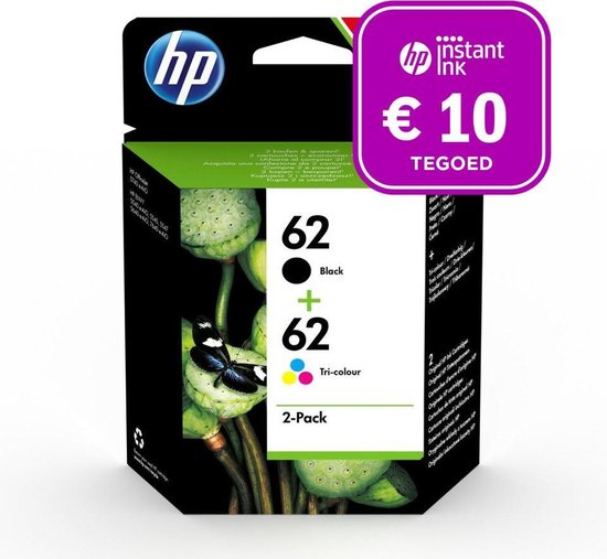 HP 62 - Inktcartridge kleur & zwart + Instant Ink tegoed