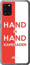 6F hoesje - geschikt voor Samsung Galaxy A31 -  Transparant TPU Case - Feyenoord - Hand in hand, kameraden #ffffff