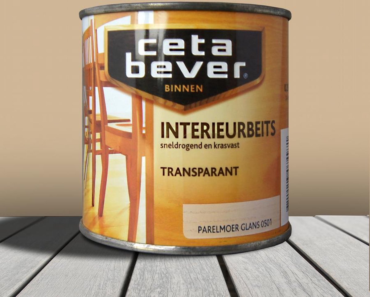 Cetabever Interieurbeits Parelmoer Glans 0501 - Beits - Transparant - Water basis - 0501 Parelmoer