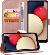 Samsung A02s Hoesje - Samsung Galaxy A02s Hoesje Book Case Leer Wallet - Rosegoud