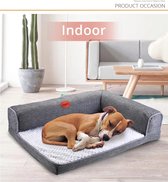 Deko Honden Sofa - Honden Bank -L- Grijs - 87 x 60 x 18 cm- Hondenkussen-Hondenbed Orthopedisch-Hondenmand
