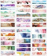 Moodadventures | Stickers | Set van 6 Stickervellen Washi Tape Sakura | Semi-Transparant