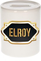 Elroy naam cadeau spaarpot met gouden embleem - kado verjaardag/ vaderdag/ pensioen/ geslaagd/ bedankt