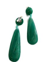 UITVERKOOP !!! Petra's Sieradenwereld - Clipoorbel hanger groen druppel (496)