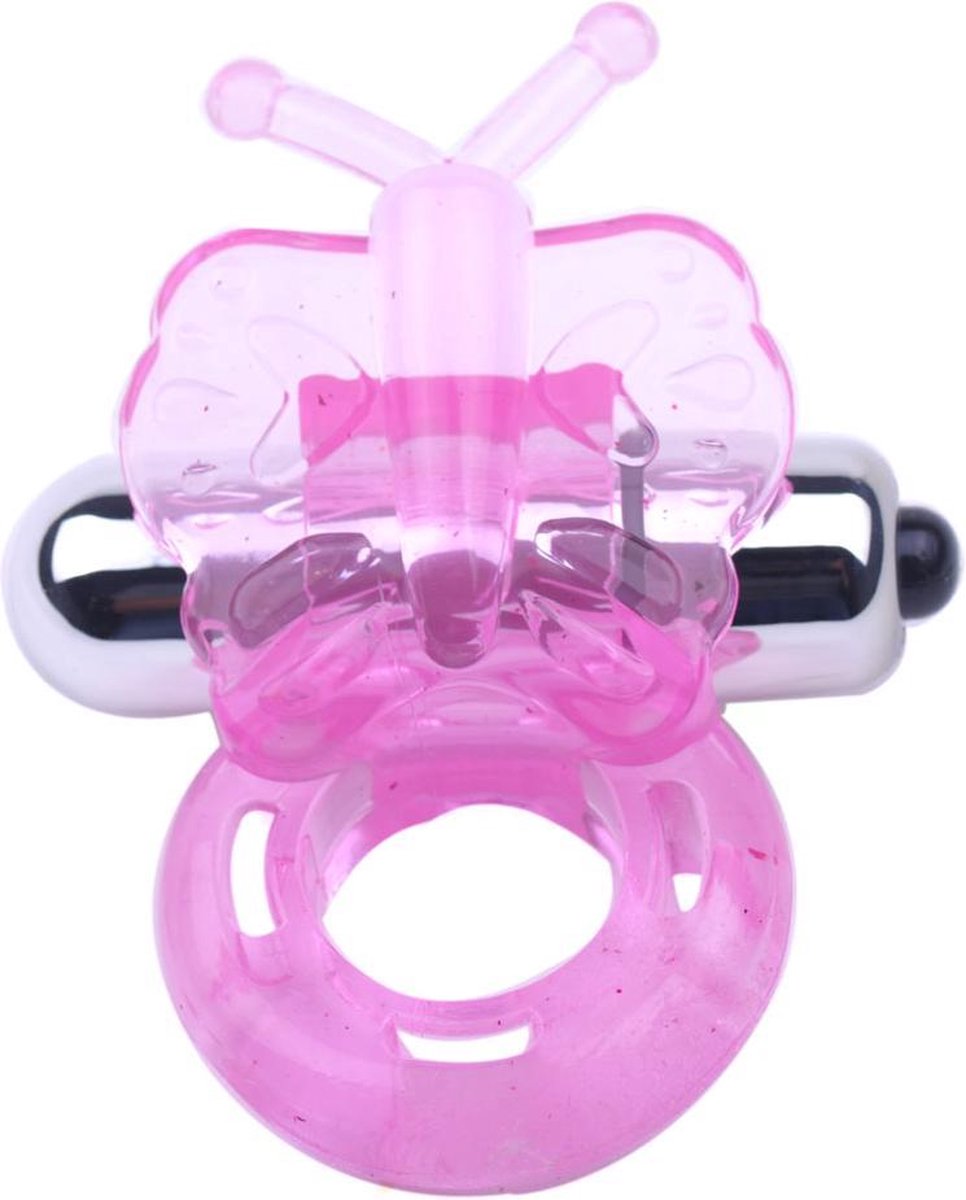 Goedkoopste Vibration Cockring Butterfly Roze - Uniek gevoel - Voor hem en voor haar - Stimulerend voor mannen en vrouwen - Spannend voor koppels - Sex speeltjes - Sex toys - Erotiek - Sexspelletjes – Seksspeeltjes - Stimulator - Cockring vibrerend - Penisring