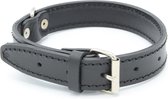 Hondenhalsband - Zwart - Halsomtrek van 36cm tot 47cm - Hoge Kwaliteit Leer - Ambachtelijk Gemaakt in Portugal