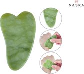 Nasra- Guasha steen- Jade- Groen - 1 stuk- Incl opbergzakje