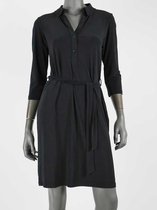 Jurk 3/4 mouw en strik ceintuur – Zwart maat S